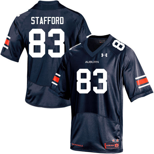 Men's Auburn Tigers #83 Colby Stafford Navy 2022 College Stitched Football Jersey
